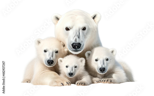 Polar Bear Running Wild with Love on a Clear Surface or PNG Transparent Background.