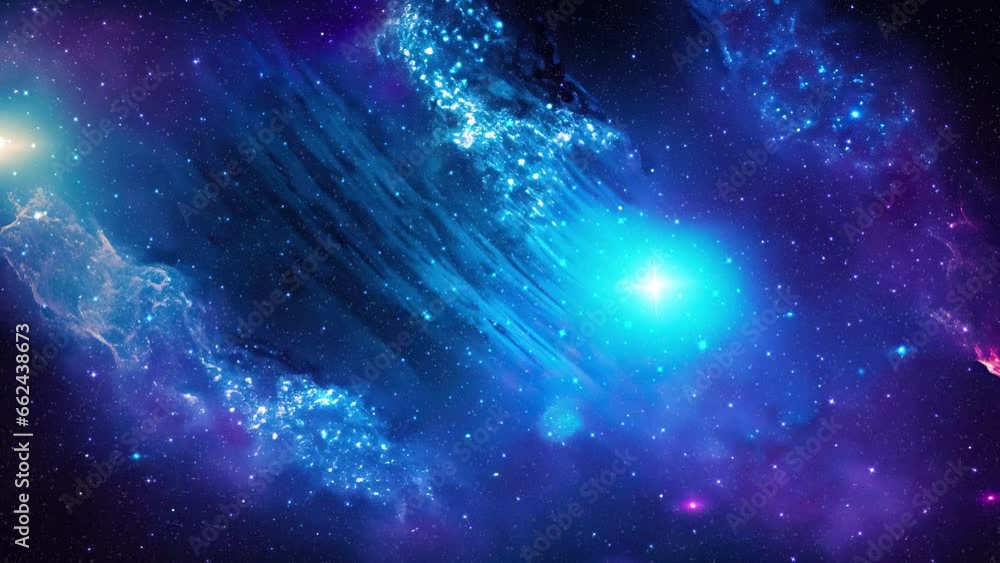 Galaxy and Nebula. Blue Abstract space background. Endless universe with stars and galaxies in outer space. Cosmos art. Motion design. Galaxy and Nebula. Blue Abstract space background. Endless universe with stars and galaxies in outer space. Cosmos art. Motion design.