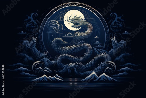 Ancient sea serpents, guardians of hidden treasures beneath the ocean depths - Generative AI © Sidewaypics