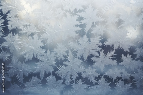 Winter frosty pattern on glass  background texture