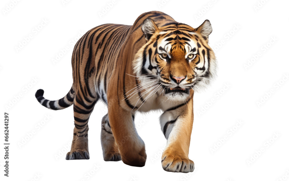 Tiger Racing Realistic In Style on a Clear Surface or PNG Transparent Background.