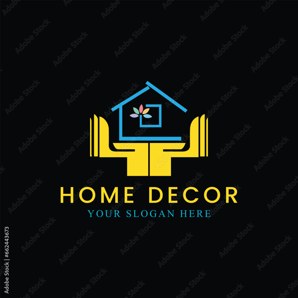 home craft and home decor logo design vector