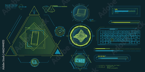 Design elements for infographic of big data.