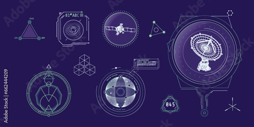 Design elements for infographic of data communication.