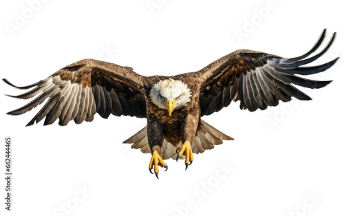 Eagle Racing From Hunter on a Clear Surface or PNG Transparent Background.