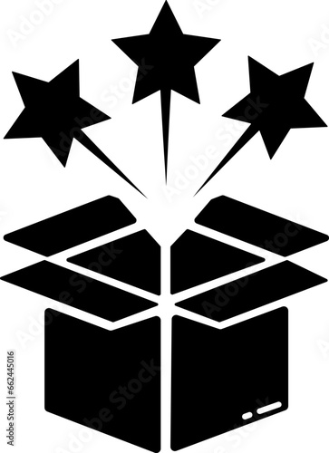 vector illustration of a box and stars on a transparent background