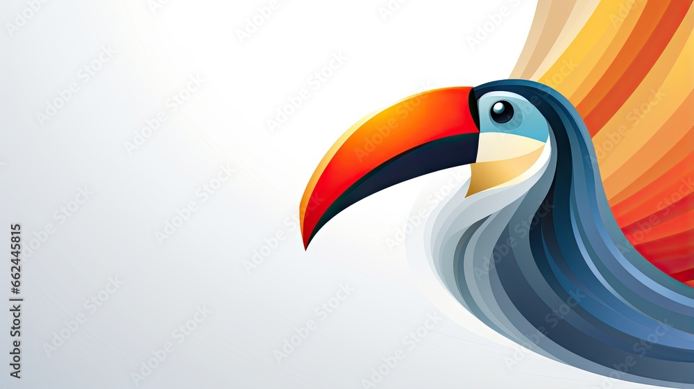 Fototapeta premium a colorful bird with a long beak and a long bill. generative ai