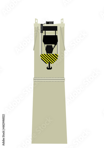 Ship crane front view transparent background