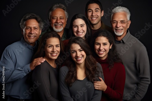 A joyful family portrait: parents, children, and grandparents, all smiling together in love and togetherness.