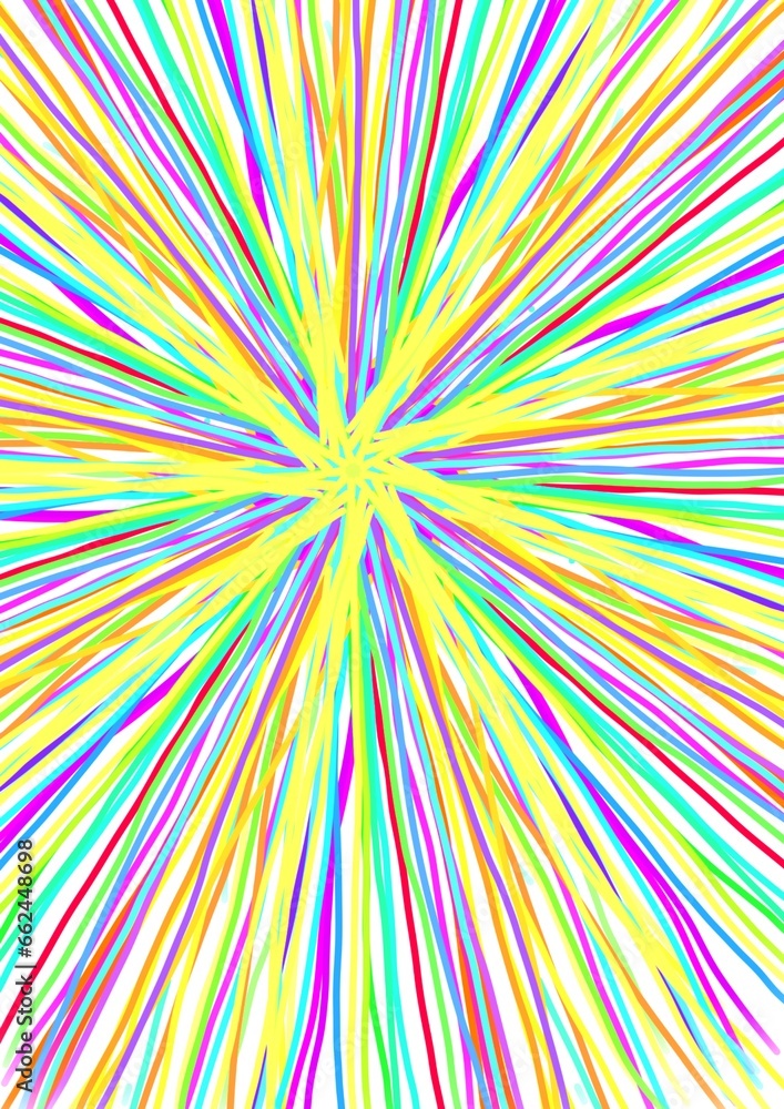 Abstract texture with starburst. Bright beams pattern. Gradient radial stripes