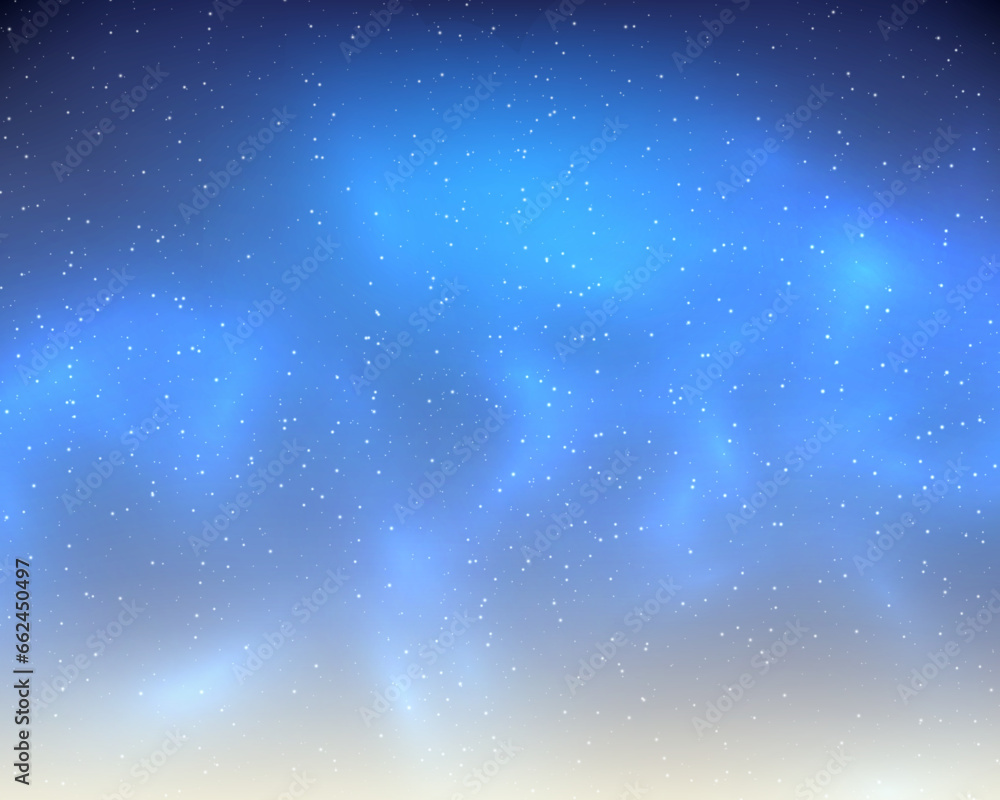 Obraz premium Beautiful milky way galaxy background with nebula cosmos. Stardust in deep universe and bright shining stars in universe. Vector illustration.