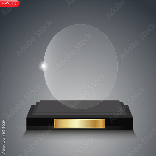 glass Winner trophies. Glass Trophy Awards. First place award, crystal prize and signed acrylic trophies.