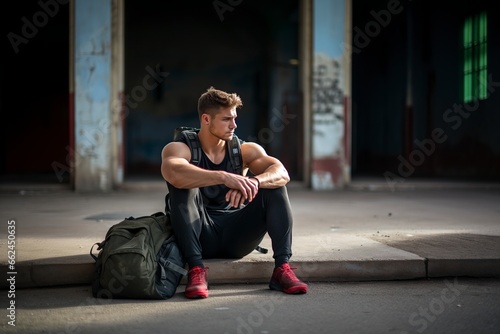 very handsome young man who trains daily in the gym © Jorge Ferreiro