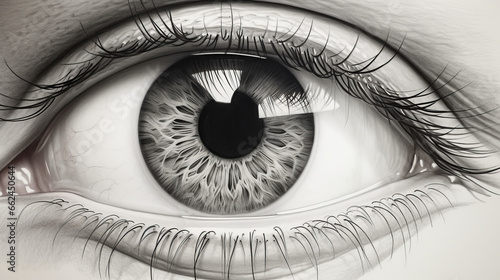 eye of the person, pencil draw photo