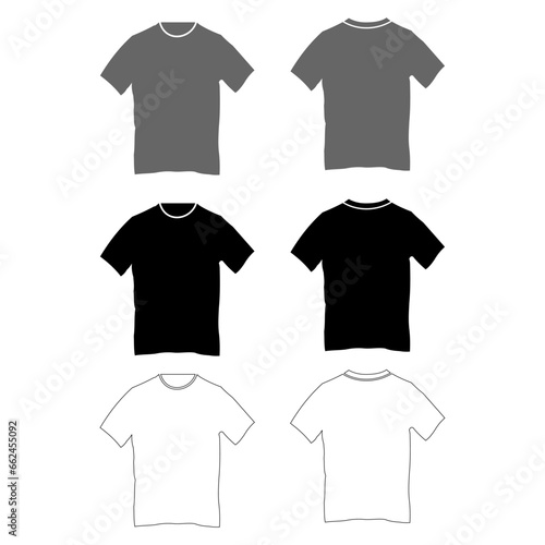 Set of T shirt vector, T shirt vector template