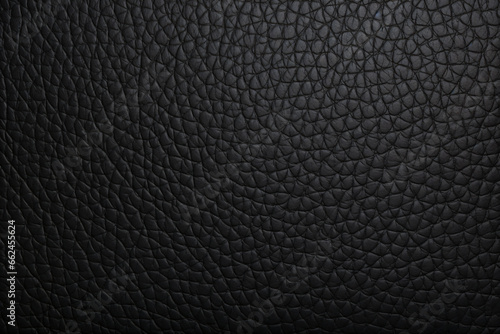 Texture of black leather made up of small irregularly shaped tightly packed scales with a shiny surface taken at an angle to highlight the slight overlap.