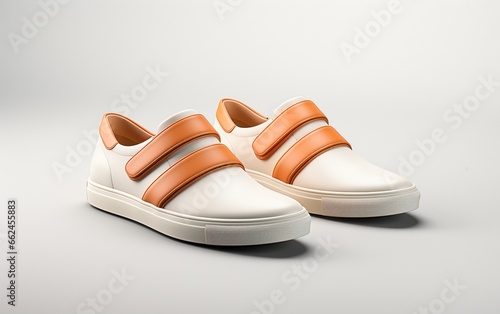 Slip-On Shoes Resting on a White Background