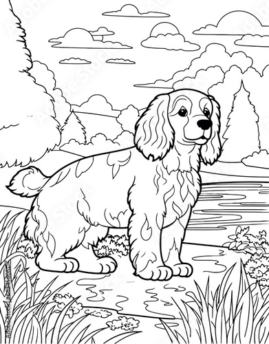 English Cocker Spaniel dog coloring page