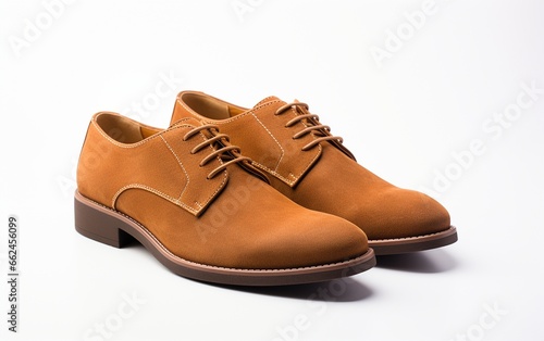 Suede Shoes Man on the White Background