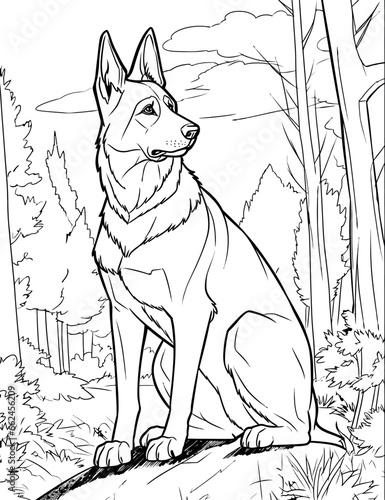 German Shepherd dog coloring page