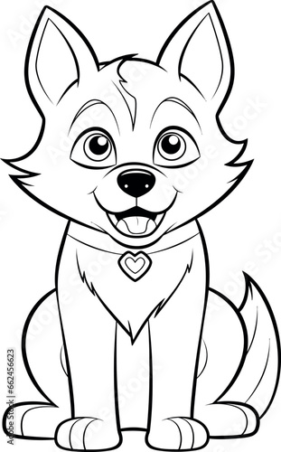 Siberian Husky Coloring page for kids