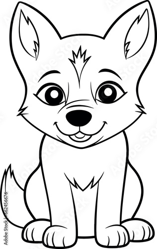 Siberian Husky Coloring page for kids