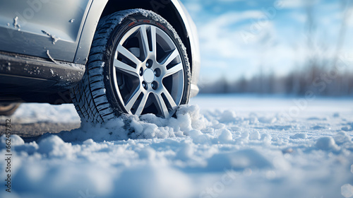 Frosty Treads, Winter Tires Conquer Snowy Landscapes