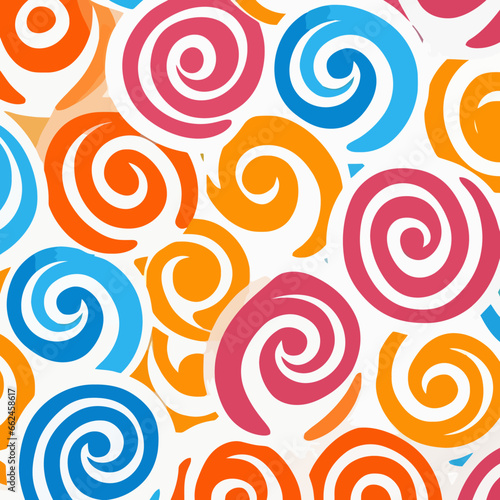 Swirl symbol quirky doodle pattern, background, cartoon, vector, whimsical Illustration