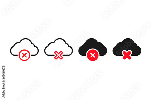 Cloud warning icon. Illustration vector