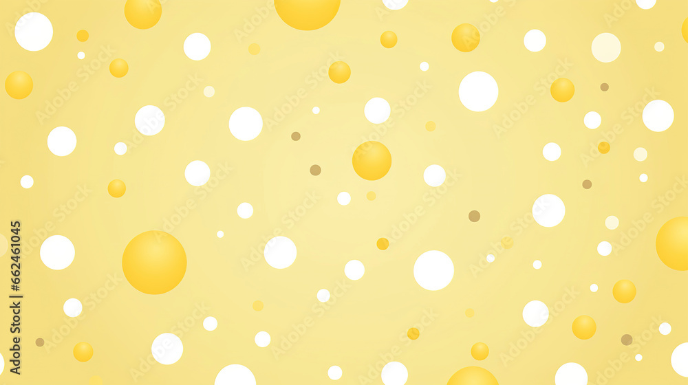 Cartoon digital illustration with light yellow polka dots. Digital art for graphic design with yellow polka dots in a dynamic composition. Background with a playful touch of color.