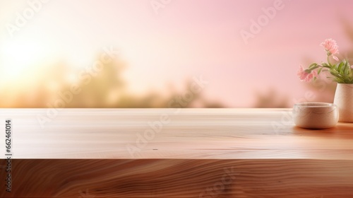 Empty Wooden surface for presentation with SPA salon background  mockup  Space for presentation product
