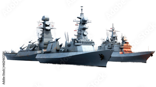 modern warships on a transparent background