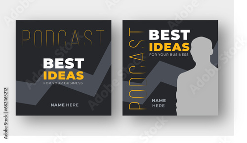 Podcast cover art template design, social media post
