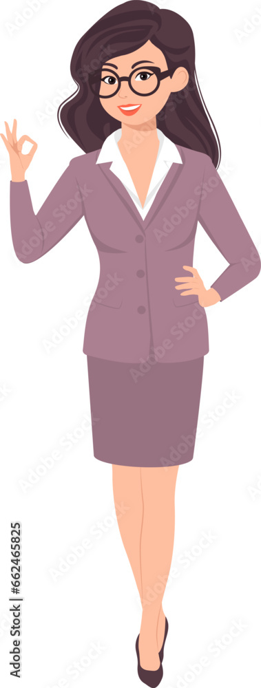 Pose character pose of businesswoman in suit set. Vector illustration. Pose character pose of businesswoman in suit set. Vector illustration.