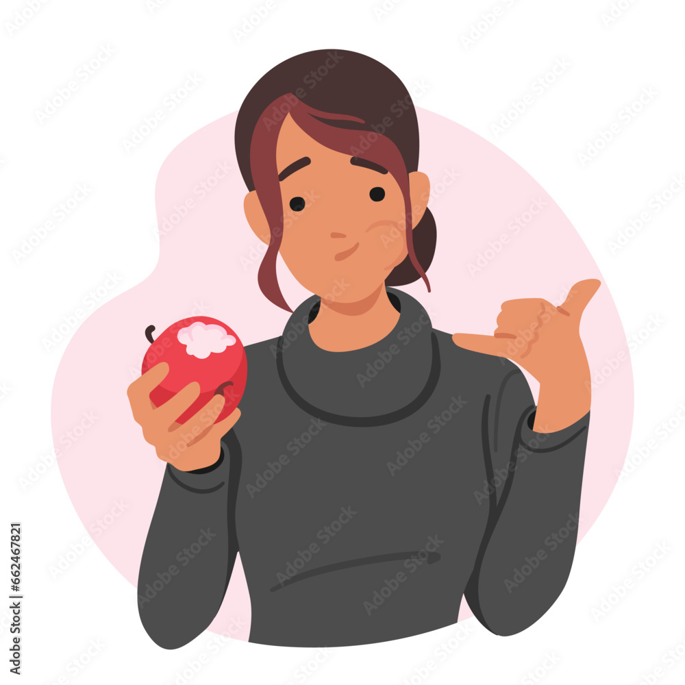 Vegan Woman Savoring A Crisp Apple, Female Character Embracing Her Plant-based Lifestyle With A Healthy Snack Vegan Woman Savoring A Crisp Apple, Female Character Embracing Her Plant-based Lifestyle With A Healthy Snack