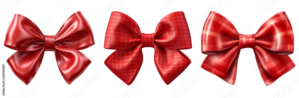 Shiny Red bows isolated on white background