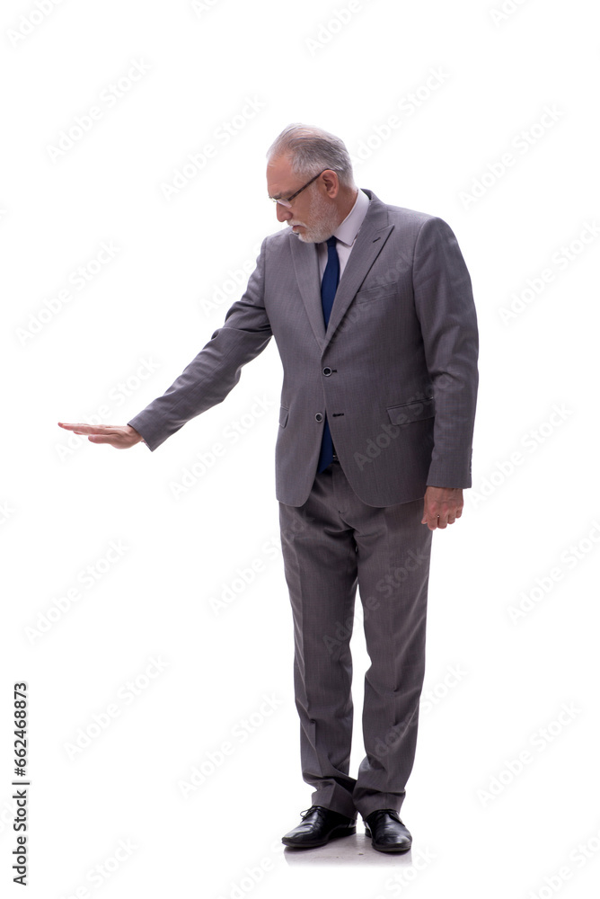 Old businessman isolated on white Old businessman isolated on white