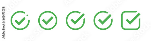 check box icon with correct, accept checkmark icons green tick box, check list circle frame - checkbox symbol sign. check mark box square frame