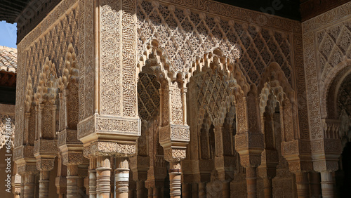 Patio de los Leones, Palacio de los Leones, Palacios Nazaríes, Alhambra, Granada, España