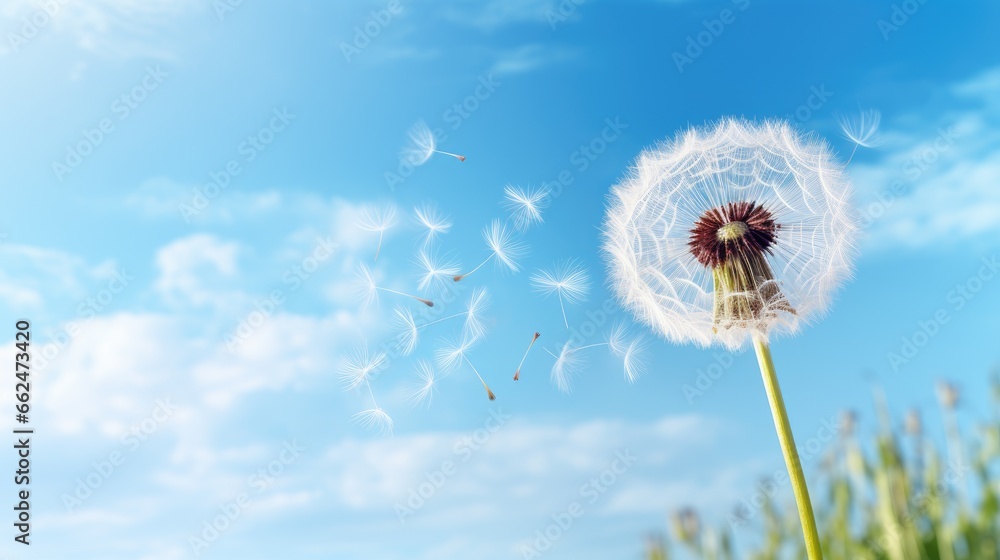 Fototapeta premium Dandelion in the wind