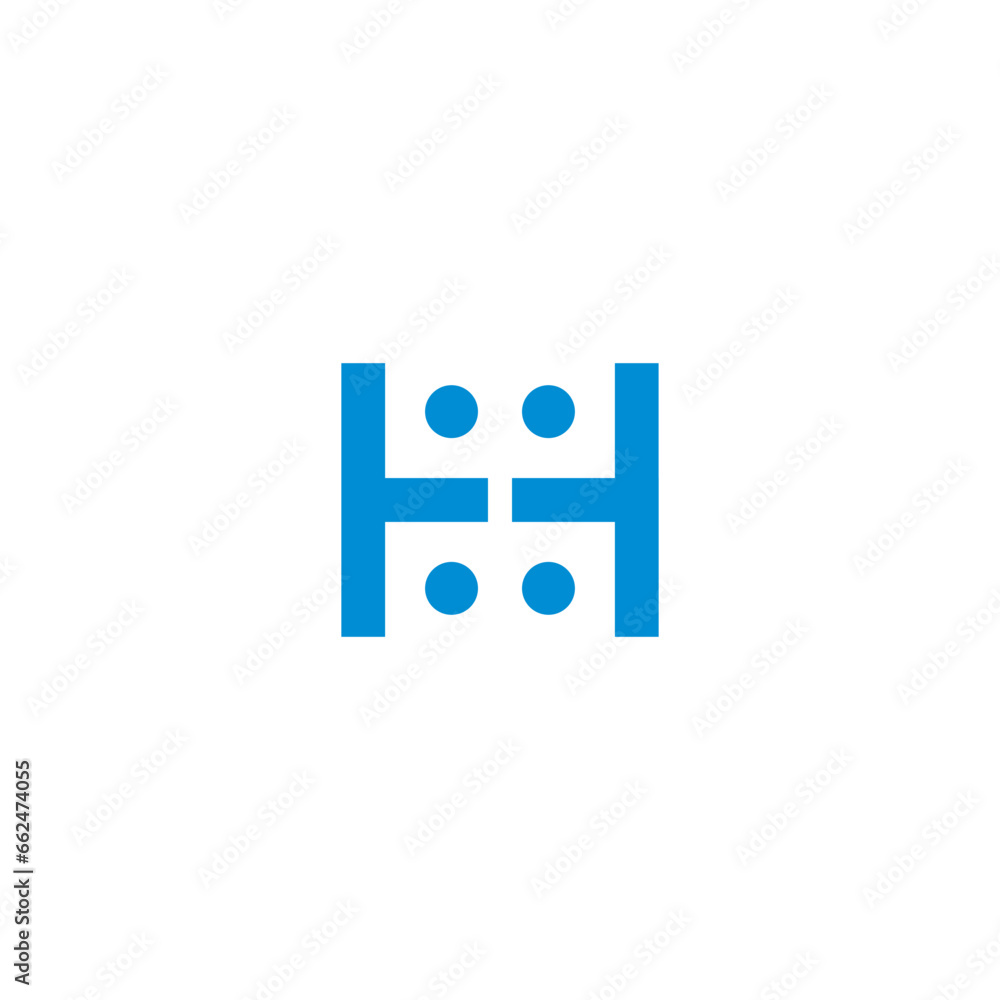 Obraz premium Robot links people doted h letter Logo Design, Brand Identity, flat icon, monogram, business, editable, eps, royalty free image, corporate brand, creative 