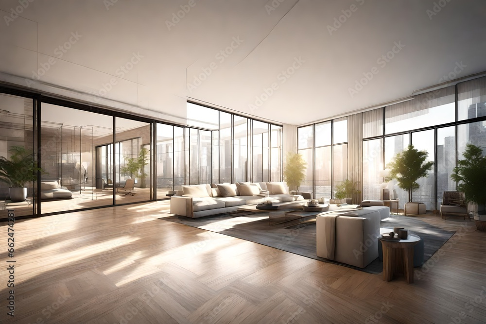 Fototapeta premium modern living room with window