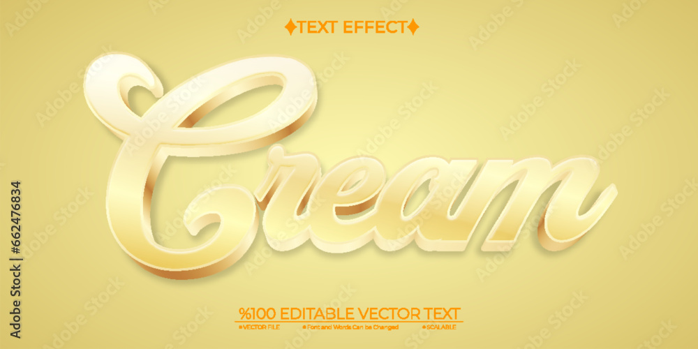 Smooth Cream Editable Vector 3D Text Effect Smooth Cream Editable Vector 3D Text Effect