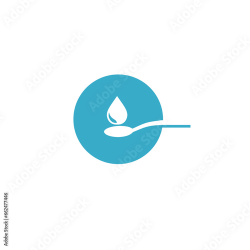 water drop in spoon, logo vector
