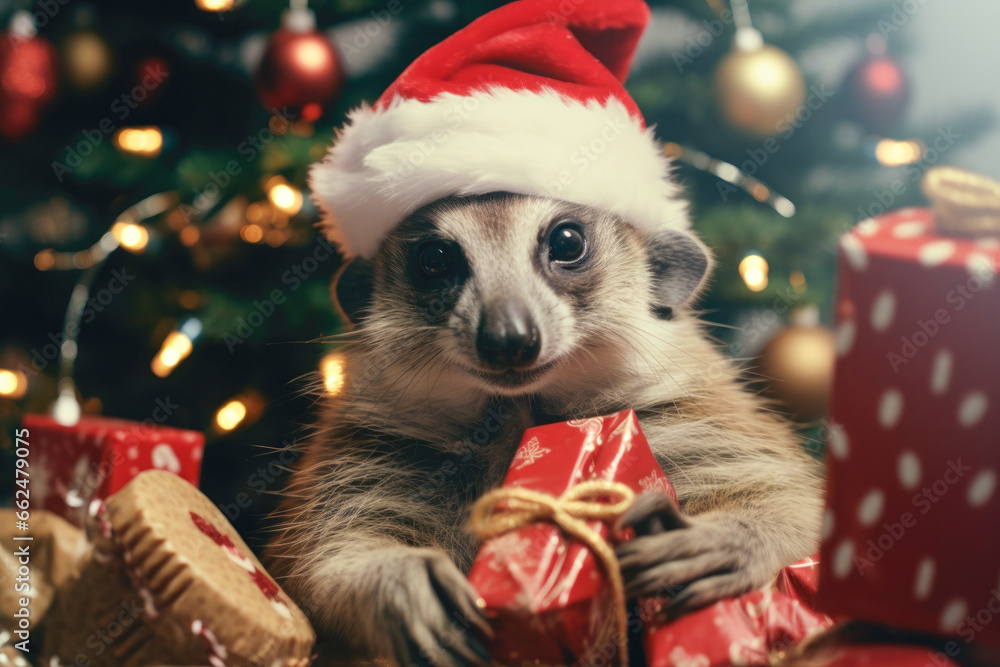 Funny animals with Christmas object Funny animals with Christmas object