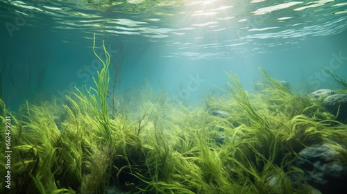 Underwater plants and grass