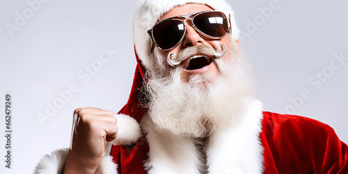 Cool Santa Calus with sunglasses, triumph feeling
