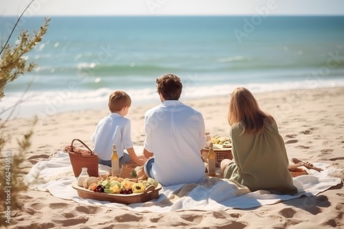 the family picnic in beach