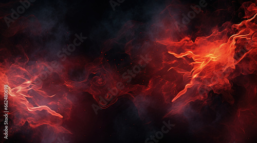 Black and red smoky and fire sparks background