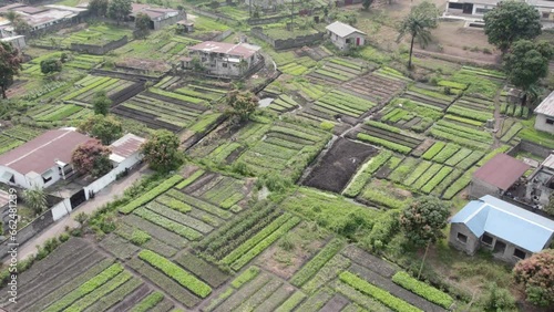 Aerial view of a village in Congo 